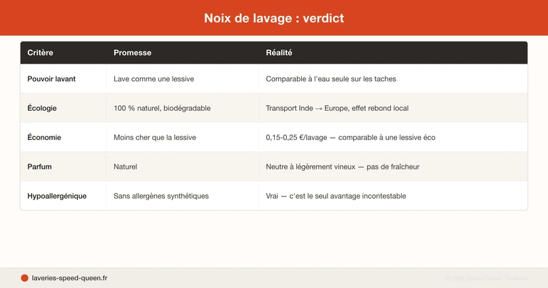 Noix de lavage et balles de lavage - comparatif efficacité réelle et avis